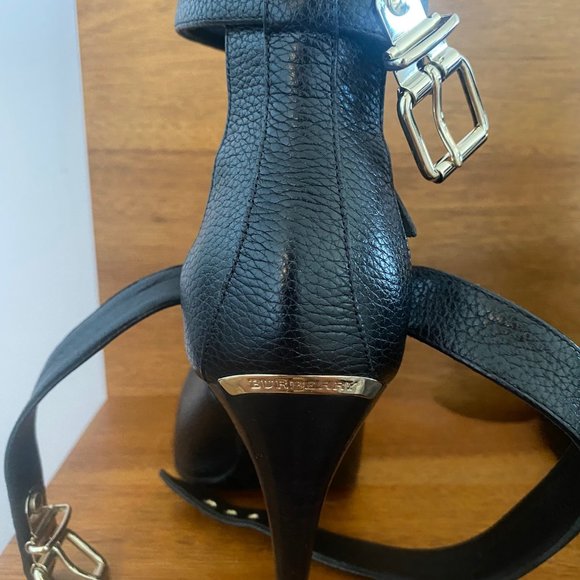 Burberry Acoustic Overfield 100 Peep toe Ankle Boot Black size 37.5 - Picture 2 of 7